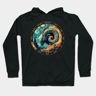 ZODIAC Aries - Astrological ARIRS - ARIRS - ZODIAC sign - Van Gogh style - 10 Hoodie